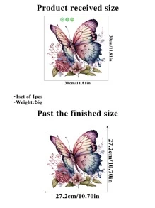 1 件 PVC 自粘墙贴，适用于房间、客厅装饰、蝴蝶和花朵图案、贴纸、墙贴花、乙烯基贴花，用于家居装饰、春季装饰品，让您的家焕然一新，拉玛装饰贴纸礼物生日毕业 - 彩色 - 查看 2
