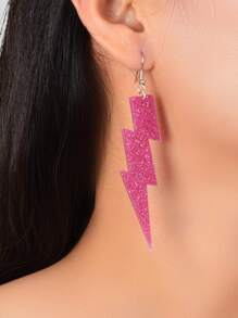 1 paar  Mooie roze Acryl Bliksem Druppeloorbellen Voor vrouwen in Y2K Stijl, Date Juwelen