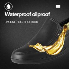 1 Pair Wako Slip Resistant Food Service Chef Shoes Non-Slip Restaurant Men's Work Shoes Lightweight Water & Oil Resistant Anti-Skid Nursing Working Shoes Waterproof Kitchen Bathroom Construction Medical Shoes 9023 - Black - View 8