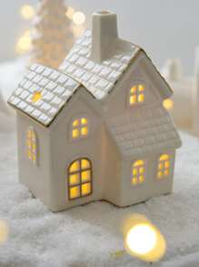 1pc Ceramic House Decorative Ornament For Christmas Decoration - large villa - View 5