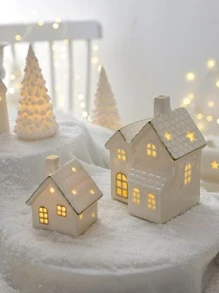 1pc Ceramic House Decorative Ornament For Christmas Decoration - large villa - View 3