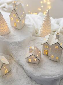 1pc Ceramic House Decorative Ornament For Christmas Decoration - large villa - View 6