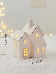 1pc Ceramic House Decorative Ornament For Christmas Decoration - large villa - View 8