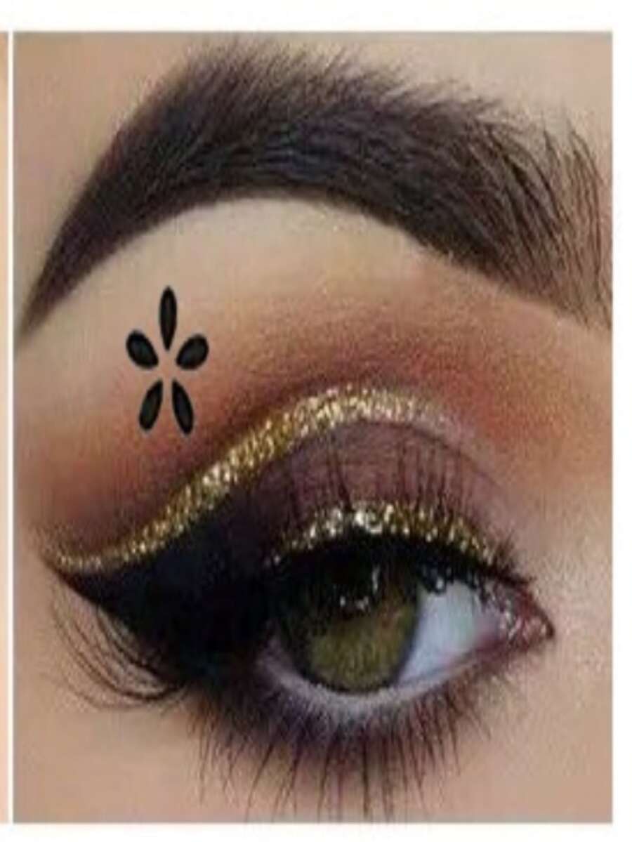 Double-Ended, Fine-Tip Eyeliner With Flower Stamp - Black - View 1