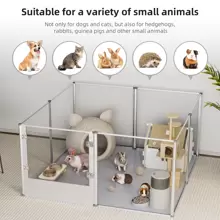 Large Dog Fence Playpen Kennel: Indoor Pet Clear Exercise Play Pen Whelping Box with Waterproof Pad - Heavy Duty Large Pet Acrylic Fencing Crate with Door by Metal Frame for Puppy Small Animals