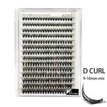 AOAT 30入組0.05mm粗度個人假睫毛,混合長度(9-16mm),280根揉搓,d卷度 - 黑色 - 查看 1