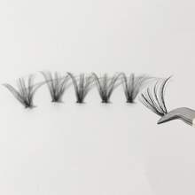 AOAT 30入組0.05mm粗度個人假睫毛,混合長度(9-16mm),280根揉搓,d卷度 - 黑色 - 查看 5