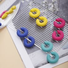 4 أزواج كفة اقراط للنساء مشبك أذن الى مثقوب آذان أقراط غضروف كبير جدا مكتنز اقراط مستدير مشبك أذن كليب على مثقوب