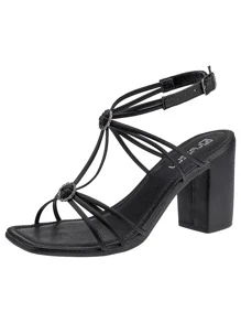 Women Heeled Sandals - 黑色 - 查看 4