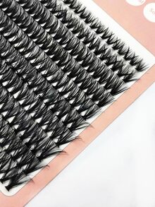 200pcs Mixed D Curl Fluffy Clustered False Eyelashes For Diy With 40 Pairs Of Under Eye Gel Pads - Black - View 4