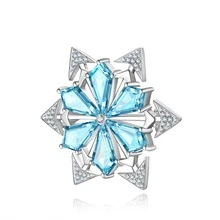 1 Miếng 925 sterling bạc Khối Zirconia  Trâm cài - Màu xanh lam - Xem 3