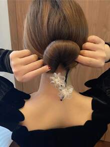 1pc Ladies' Flower Design Hair Bun Maker, Suitable For Daily Use Elegant