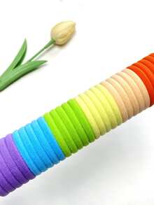 60 women's leather band tied ponytail elastic hair tie - Multicolor - View 5