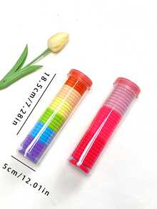 60 women's leather band tied ponytail elastic hair tie - Multicolor - View 6