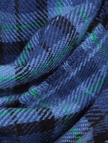 1入組藍色的格紋秋天和冬天柔軟的和舒服的厚羊絨全部時尚格紋亞克力圍巾