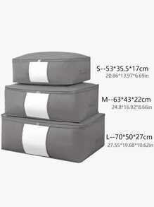 1pc Dark Grey Waterproof, Moisture-Proof, Large Capacity Quilt Storage Bag. Thickened Oxford Cloth Packing Bag For Moving And Sorting Clothes  Decorations   Autumn Decor Festival Decor Room Decor Home Decor Fall Decor Bedroom Decor - Dark Grey - View 4