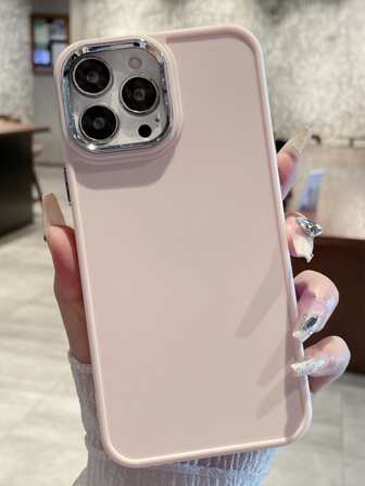 New Solid Color Large Hole Electroplated Metal Frame Phone Case Compatible With IPhone 17 Pro Max, Apple 13/16/17/17 Pro/17 Air, 11, X/XR, Anti-Drop Large Hole Protective Cover