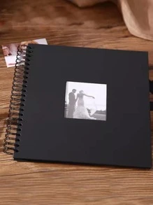 1本嬰兒成長紀念相簿（特殊紙張），20張，是送給朋友和家人的獨特禮物，黑色，學校，6英寸