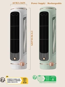 冷氣式桌上型電扇、宿舍桌面風扇、辦公室usb多功能充電迷你小風扇、縱向和橫向雙用 - 白色 - 查看 9