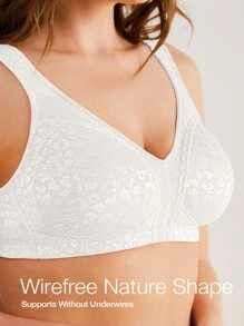 Ramadan White Wireless Decompression Bra For Women, Plus Size Soft Full Coverage Comfortable Bra Without Padding - White - View 4