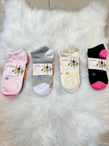 Kit6 e 12 Pares Meia Garota e Juvenil 31-34 Cano Curto Varios Modelos Aleatoria - Rosa chiclete - Visão 2