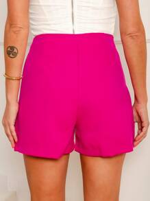 Women Shorts - 玫紅色 - 查看 2
