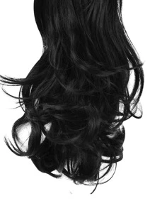 馬尾髮型擴展15個"抓髮夾小馬尾波浪合成自然看起來像真髮的女性髮片