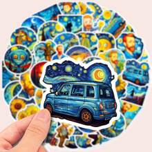 50 張星空向日葵塗鴉貼紙用於裝飾手機、筆記本電腦、行李箱