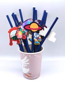 Creative Party Drinking Straws - Blue - View 1