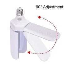 Lâmpada Bulbo LED Pétalas 45W Dobrável Ajustável Multi-Ângulos Luminária Fan Blade de 3 Folhas/Pás E27 Bivolt - Branco - Visão 6
