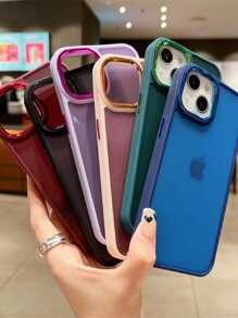 Capa Space Acrílico Fosca Colorida Para Compatível com iPhone X XSMAX 11 12 13 14 PRO MAX Aleatório enviar cor - Aleatório enviar cor - Visão 1