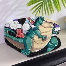 1pc Creative Rainbow Unicorn & Dinosaur Pattern Printed Blanket - Multicolor - View 4