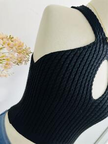 Women Knit Tops - màu đen - Xem 4