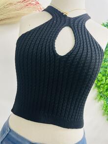 Women Knit Tops - màu đen - Xem 3