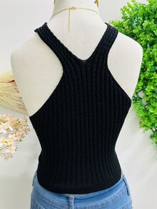 Women Knit Tops - màu đen - Xem 2