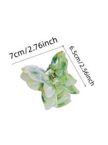 2 件时尚女士蝴蝶发爪夹，中号发饰优雅，粉色配饰 - 彩色 - 查看 5