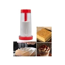 方便的半自動攪拌器手持旋轉篩杯家用廚房烘焙器具用於混合和篩選烘焙麵粉篩旋轉麵粉篩塑料攪拌機廚房用品烘焙方便攪拌和篩選