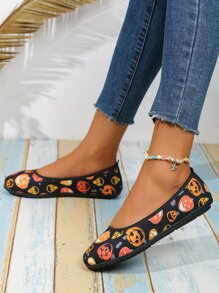 女士萬聖節恐怖南瓜頭便鞋