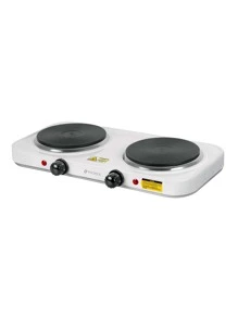 White Disc Type Double Burner Electric Grill - White - View 1