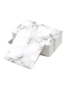 50pcs Marble Pattern Earring Necklace Display Cards, Personalized Jewelry Storage Card For Earrings Necklaces Bracelets