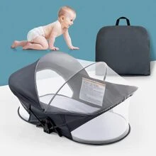 Baby Travel Bassinet, Baby Travel Pod, Portable Bassinet-Mini Travel Crib,  Infant Travel Bed With Mosquito Net And Canopy Lightweight Washable Foldable, Gray