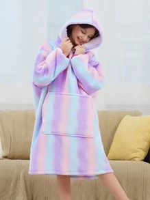 Girls' Bright Purple Striped Thermal Homewear - Multicolor - View 1