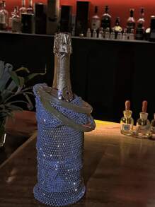 Moonlit EveBag Glitter Bling,Shiny Glamorous,Elegant,Exquisite Women's Glitter Silver Rhinestone Water Bottle Bag Chain Loop Handle Open Top, Reusable Tote Gift Bags, Gift Bags For Bottles And Gifts, Party Champagne Bags, Party Bags,Bags For Weddings, Birthdays, Blind Tastings, Dinner Bag,Evening Bag For Party Girl,Woman,For Female Perfect For Party,Wedding,Prom,Dinner/Banquet,Best Gift For Womenmatching, Perfect For Wedding Dress,Formal Dresses For Women,Prom Dress,Birthday Dress