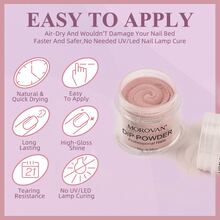 Morovan Dip Powder Nail Kit - 8 Colors Nail Dip Powder Kit Dipping Powder with Base Top Coat Activator Brush Saver Dip Powder Kit - 藍色 - 查看 5