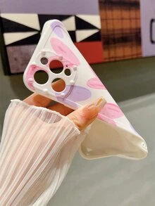 Pink & Purple Heart Shape Painting Anti-drop Phone Case Protective Cover - Multicolor - View 5