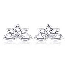 925純銀蓮花耳釘適合女士優雅花耳環銀首飾類