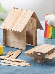 50pcs Disposable Natural Wooden Ice Cream Sticks, Craft Sticks For Ice Cream Bars, Diy Handicrafts