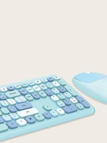 Mofii 666 Wireless Keyboard And Mouse Combo Set, Ultra-Thin Round Cute Design For Home & Office Typing, Compatible With Notebook Computers, Desktop Computers, Etc. (Not Compatible With IPhone, Apple Laptop, IPad) - Blue - View 5