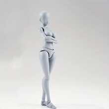 Modelos de PVC SHF de Body-Kun y Body-Chan DX de figuras de acción para niños: el regalo perfecto para artistas y coleccionistas - Gris - Ver 3