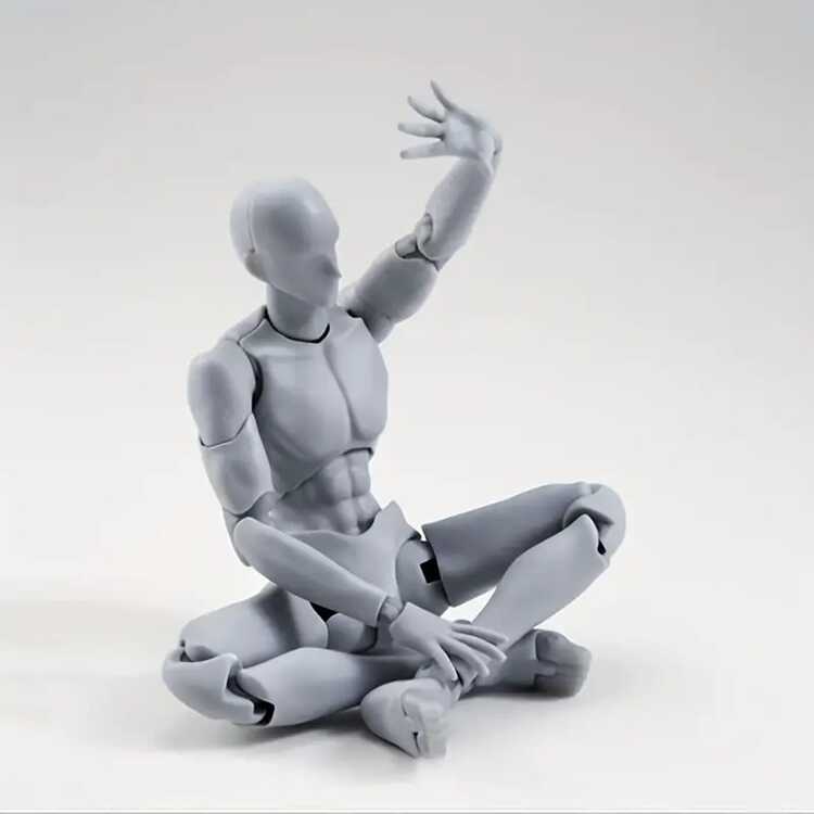 SHF兒童動作人偶Body-Kun和Body-Chan DX PVC模型-- 藝術家和收藏家的完美禮物 - 灰色 - 查看 4